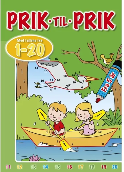 Prick till prick - uppgiftsbok med siffrorna 1–20 (Kano) - Hobby - häfte