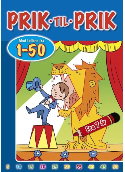 Prick till prick - uppgiftsbok med siffror 1–50 (Cirkus) - Hobby - häfte