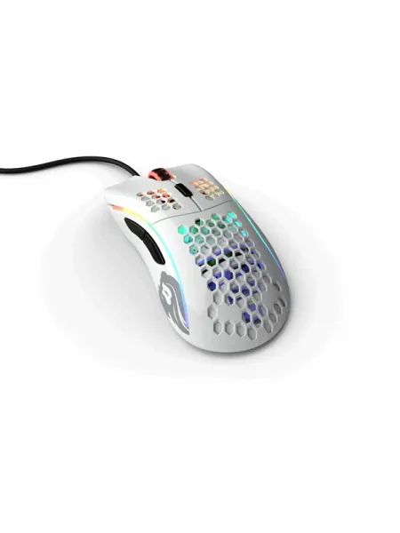 Glorious Model D - Glänsande Vit - Gamingmus - Optisk - 6 knappar - Vit med RGB-LED-belysning