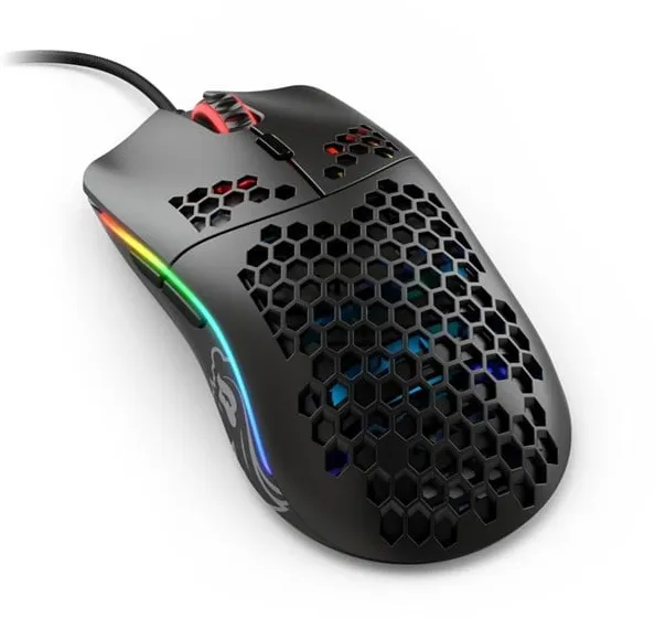Glorious Model O- (Small) - Matt Svart - Gamingmus - Optisk - 6 knappar - Svart med RGB-belysning