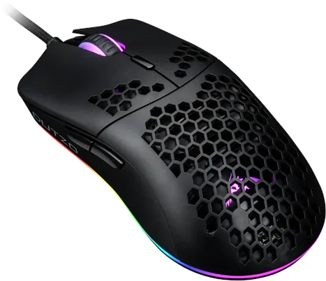 DUTZO Keiryō RGB - Matt Black - Gamingmus - Optisk - 6 knappar - Svart med RGB-belysning