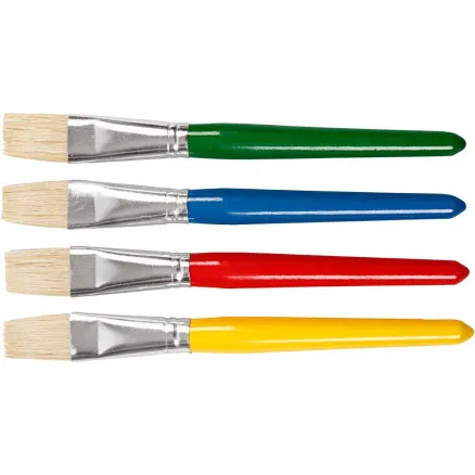 Barnpenslar, platta, L: 19 cm, B: 20 mm, 4 st./ 1 förp.