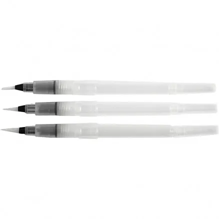 Vattenpenslar, strl. S + M + L , 10 ml, 3 st.